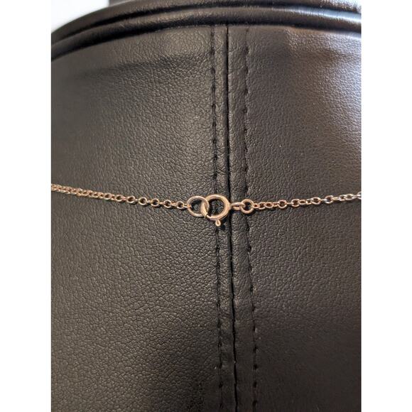 925 Sterling Silver Floating Blue Crystal Pendant 17" Necklace - Picture 3 of 5